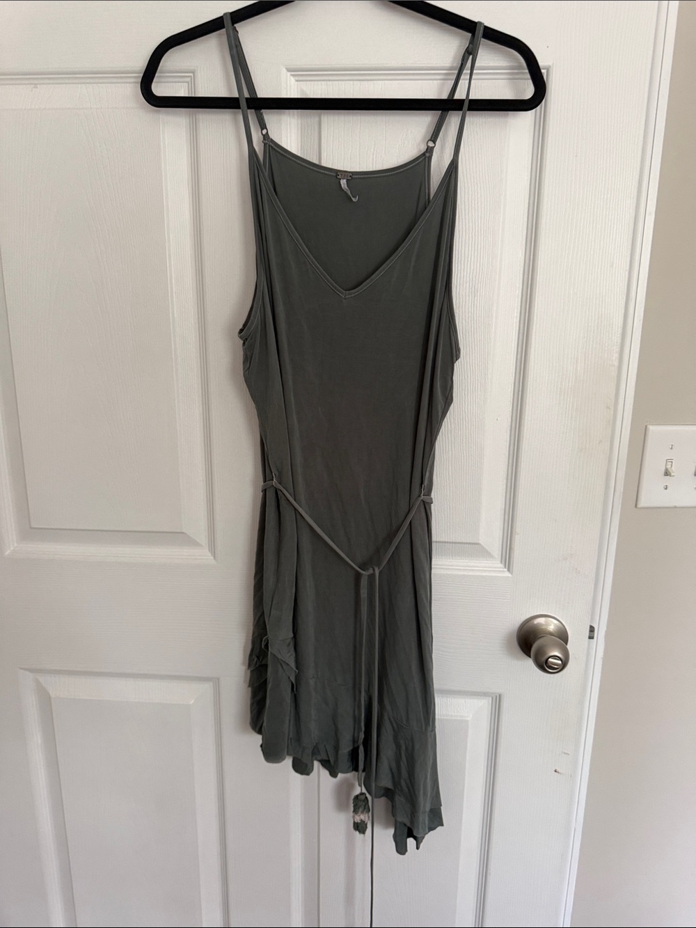 Young Fabulous & Broke Olive Green Asymmetrical Slip Dress